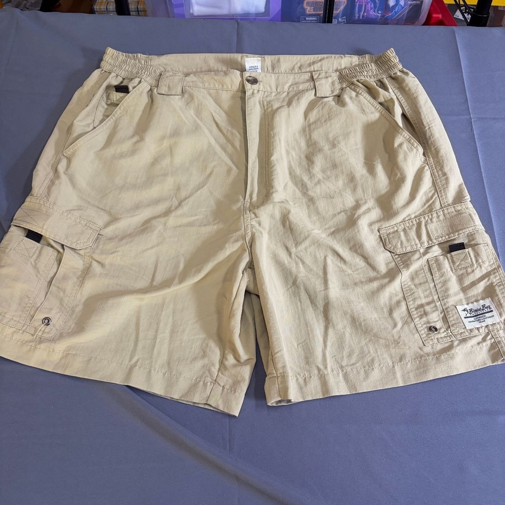 Bimini Bay Outfitters Cargo Shorts Fishing Safari Mens 42 Khaki Nylon Excellent